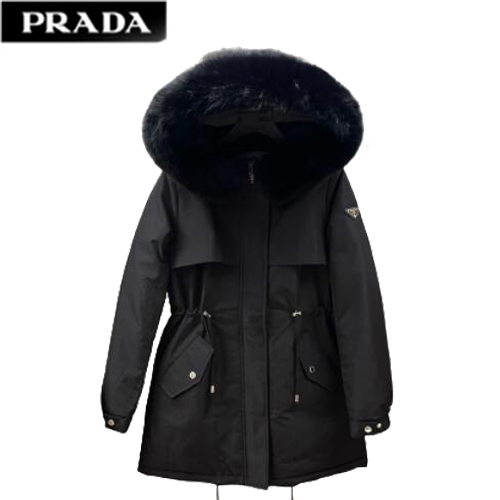 PRADA-111410 프라다 블랙 트라이앵글 로고 패딩 여성용