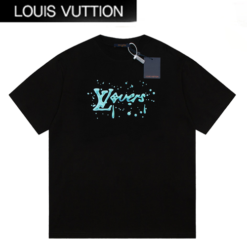 LOUIS VUITTON-031310 루이비통 블랙 프린트 장식 티셔츠 남여공용