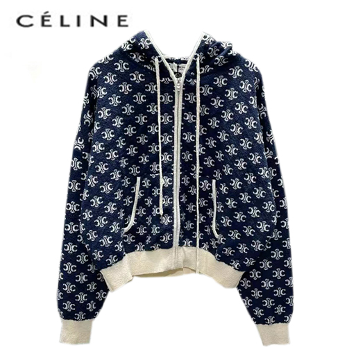 CELINE-101810 셀린느 네이비 니트 코튼 후드 재킷 여성용