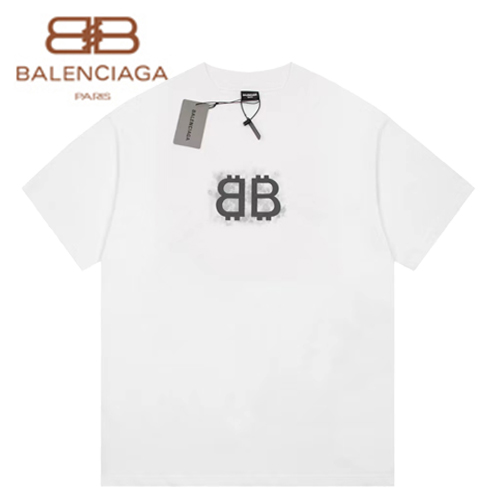 BALENCIAGA-072510 발렌시아가 화이트 프린트 장식 티셔츠 남여공용