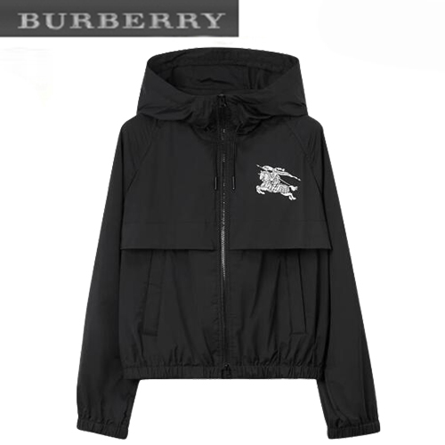 BURBERRY-80715311 버버리 블랙 EKD 프린트 후드 재킷 여성용