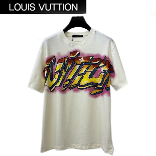 LOUIS VUITTON-071210 루이비통 아이보리 프린트 장식 티셔츠 남성용