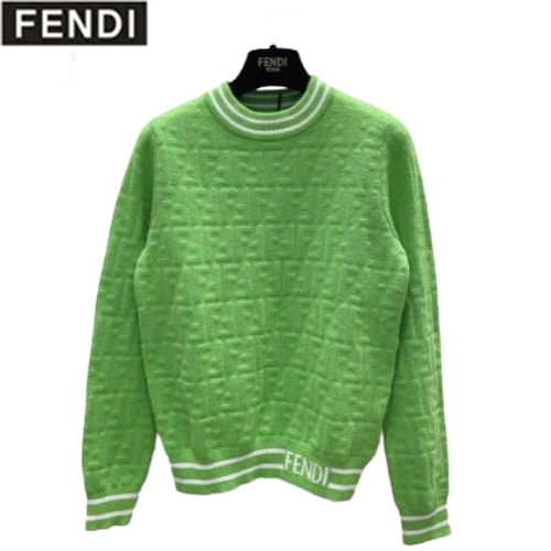 FENDI-12309 펜디 그린 니트 코튼 FF 스웨터 여성용