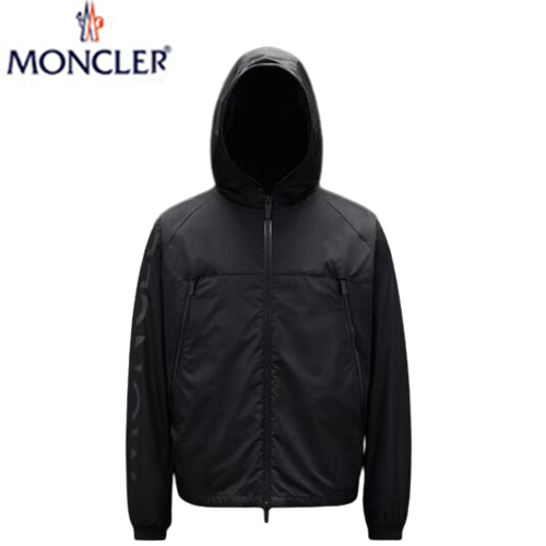MONCLER-09139 몽클레어 블랙 MONCLER 프린트 장식 바람막이 후드 재킷 남성용