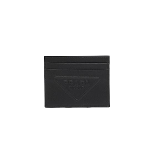 [스페셜오더]PRADA-2MC223 프라다 블랙 엠보싱 트라이앵글 로고 카드 홀더