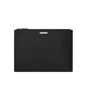 [스페셜오더]SAINT LAURENT-462361 생 로랑 크로커다일 무늬 블랙 가죽 ID 태블릿 홀더