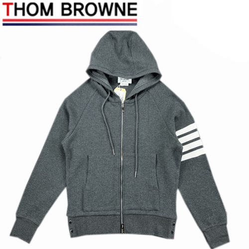 THOM BROWNE-081210 톰 브라운 다크 그레이 스트라이프 장식 후드 재킷 남여공용