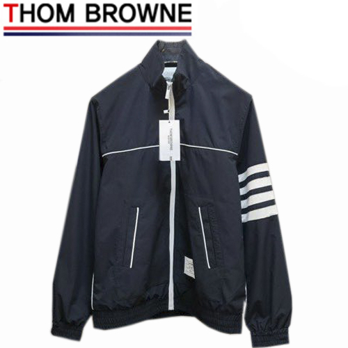 THOM BROWNE-072111 톰 브라운 네이비 나일론 스트라이프 장식 바람막이 쟈켓 남성용