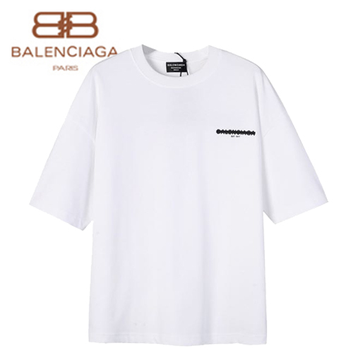 BALENCIAGA-062811 발렌시아가 화이트 프린트 장식 티셔츠 남성용