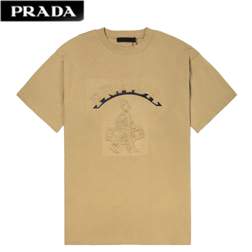 PRAD*-051511 프라다 베이지 엠보싱 티셔츠 남성용