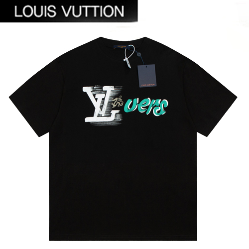LOUIS VUITTON-031311 루이비통 블랙 프린트 장식 티셔츠 남여공용