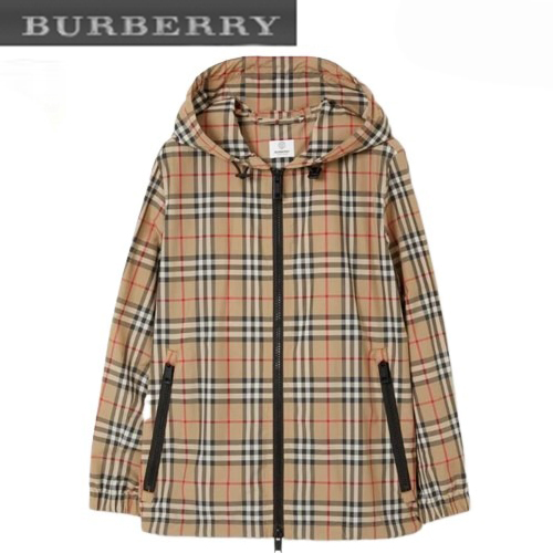 BURBERRY-80256781 버버리 베이지 빈티지 체크 후드 재킷 여성용