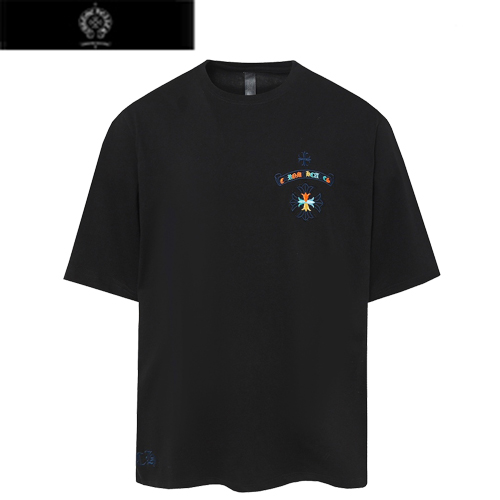 CHROMEHEARTS-030411 크롬하츠 블랙 아플리케 장식 티셔츠 남여공용