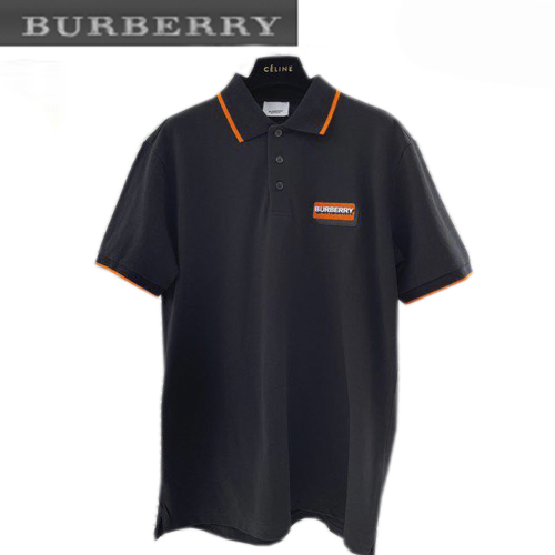 BURBERRY-062411 버버리 블랙 패치 장식 폴로 티셔츠 남성용