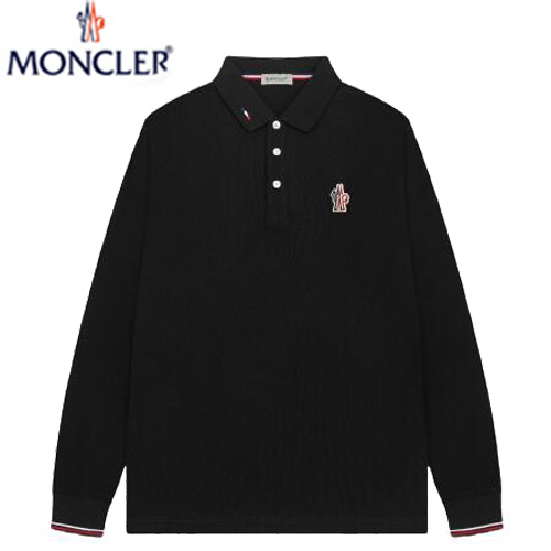 MONCLER-031211 몽클레어 블랙 코튼 긴팔 폴로 티셔츠 남성용