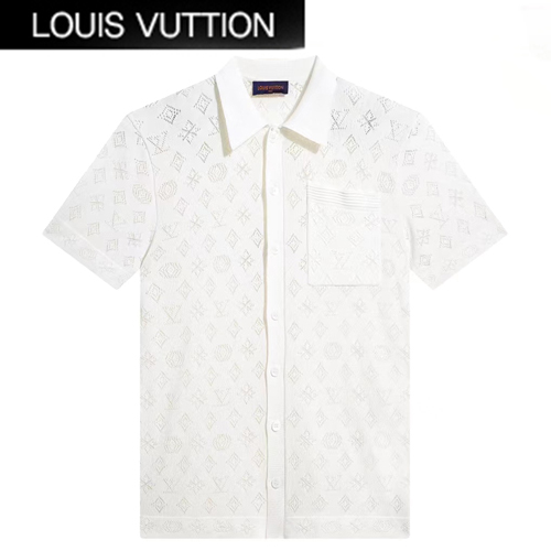 LOUIS VUITTON-072110 루이비통 화이트 모노그램 니트 셔츠 남여공용