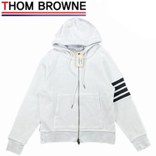 THOM BROWNE-081211 톰 브라운 화이트 스트라이프 장식 후드 재킷 남여공용