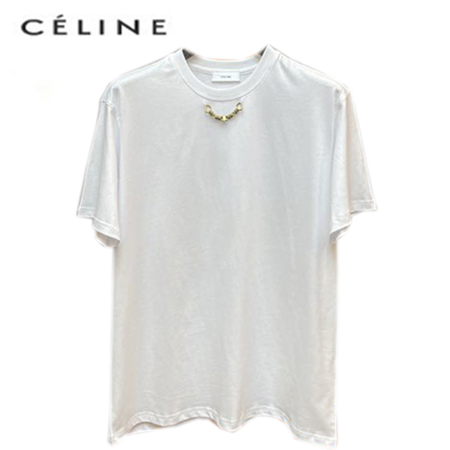 CELINE-072712 셀린느 화이트 메탈 체인 디테일 티셔츠 남여공용