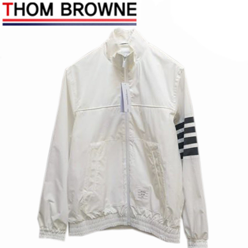 THOM BROWNE-072112 톰 브라운 화이트 나일론 스트라이프 장식 바람막이 쟈켓 남성용