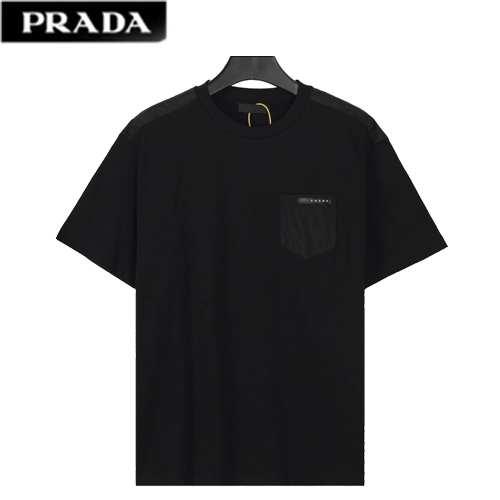 PRADA-041612 프라다 블랙 코튼 티셔츠 남여공용
