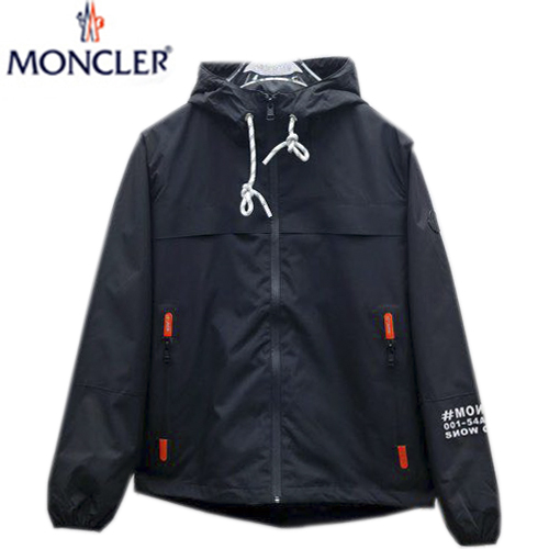 MONCLER-08299 몽클레어 블랙 프린트 장식 바람막이 후드 재킷 남성용