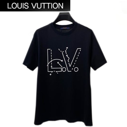LOUIS VUITTON-071212 루이비통 블랙 LV 프린트 장식 티셔츠 남성용