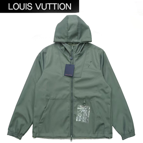 LOUIS VUITTON-082312 루이비통 그린 실크 양면 바람막이 후드 재킷 남여공용