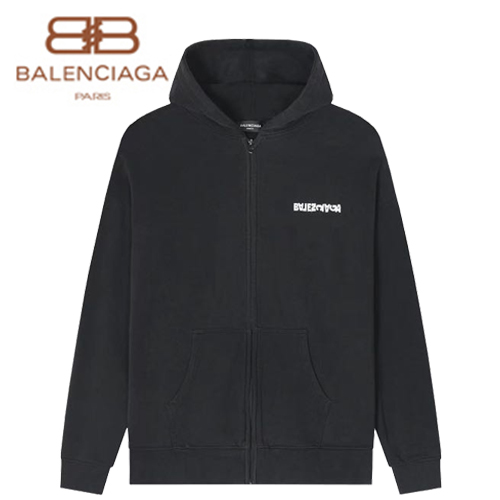 BALENCIAGA-100812 발렌시아가 블랙 프린트 장식 후드 재킷 남여공용