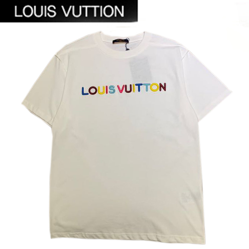 LOUIS VUITTON-052010 루이비통 화이트 아플리케 장식 티셔츠 남여공용