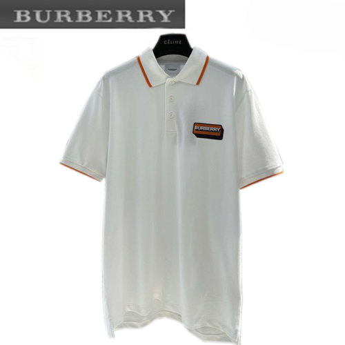 BURBERRY-062412 버버리 화이트 패치 장식 폴로 티셔츠 남성용