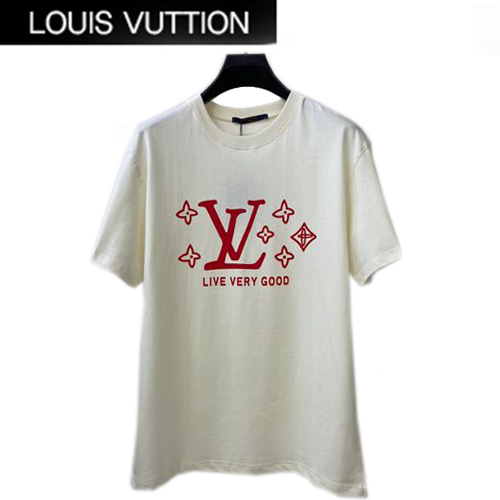 LOUIS VUITTON-071213 루이비통 아이보리 LV 시그니처 프린트 자식 티셔츠 남성용
