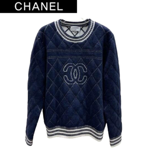 CHANEL-011013 샤넬 네이비 퀄팅 스웨터 여성용