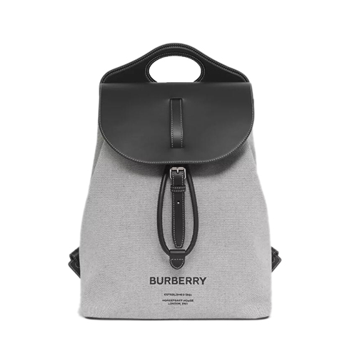 [스페셜오더]BURBERRY-80416651 버버리 블랙/그레이 호스페리 프린트 캔버스 레더 포켓 백팩