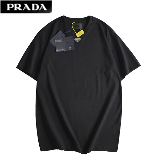 PRADA-041713 프라다 블랙 트라이앵글 로고 티셔츠 남여공용