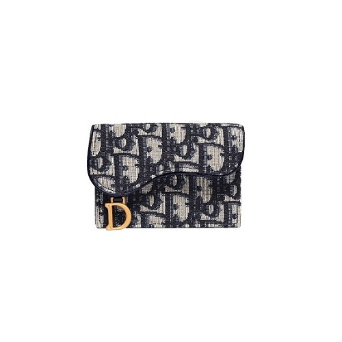 [스페셜오더]Christian Dior-S5611 크리스찬 디올 블루 오블리크 플랫 카드 지갑