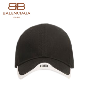 BALENCIAGA-531585 발렌시아가 블랙 화이트 BB 자수 로고 클래식 베이스볼 캡