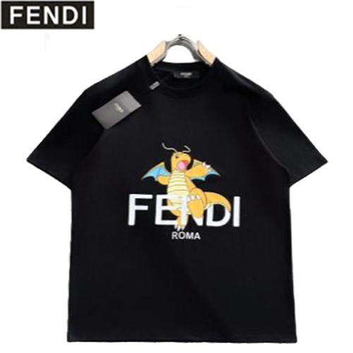 FENDI-031714 펜디 블랙 프린트 장식 티셔츠 남성용