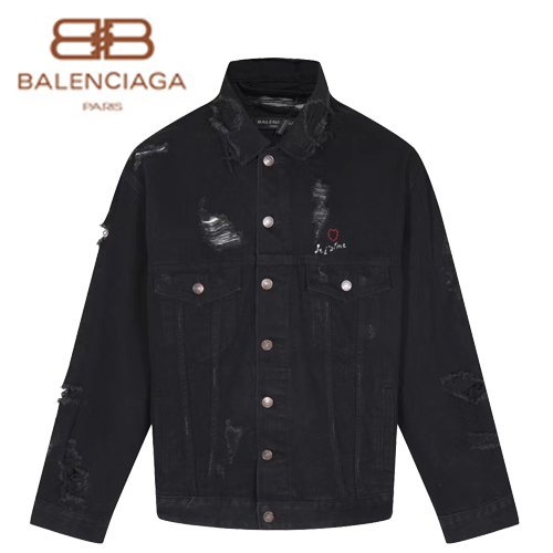 BALENCIAGA-011814 발렌시아가 블랙 프린트 장식 빈티지 데님 셔츠 남성용