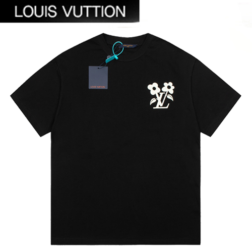 LOUIS VUITTON-031314 루이비통 블랙 프린트 장식 티셔츠 남여공용
