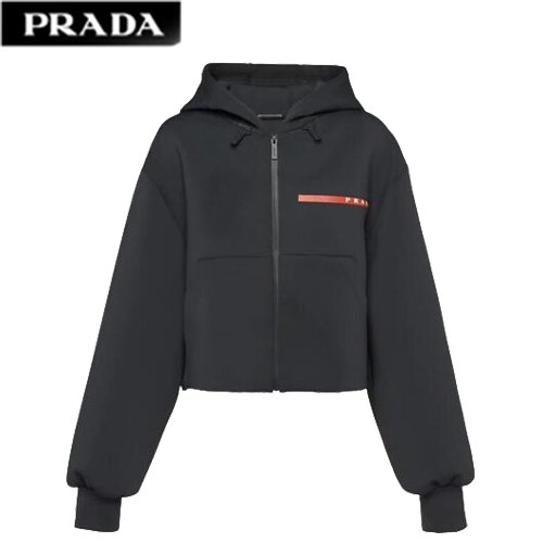 PRADA-040415 프라다 블랙 코튼 후드 재킷 여성용