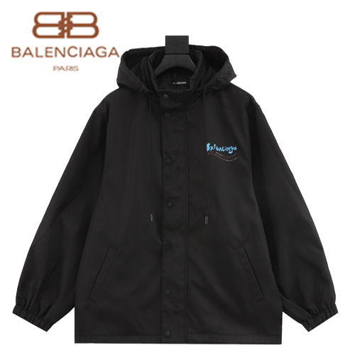 BALENCIAGA-032315 발렌시아가 블랙 프린트 장식 바람막이 후드 재킷 남여공용