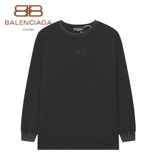 BALENCIAGA-092214 발렌시아가 블랙 아플리케 장식 데님 긴팔 티셔츠 남여공용
