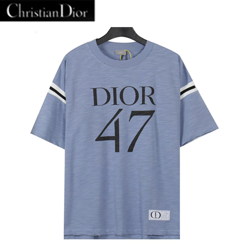 DIOR-041615 디올 블루 DIOR 47 프린트 장식 티셔츠 남성용