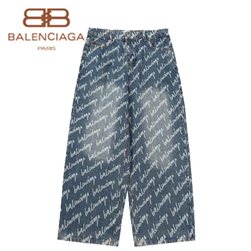 BALENCIAGA-100815 발렌시아가 블루 프린트 장식 청바지 남여공용