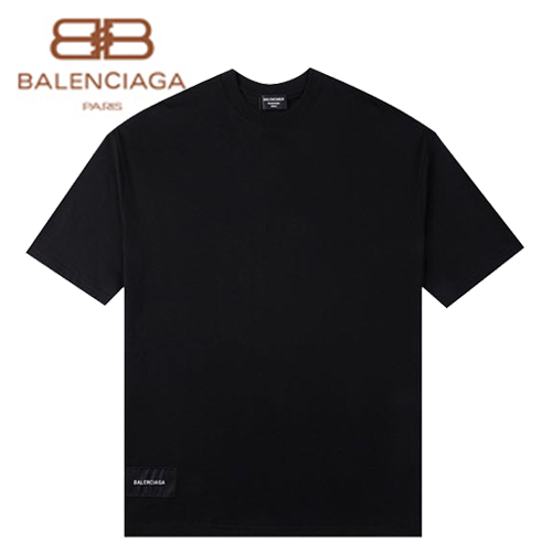 BALENCIA**-031015 발렌시아가 블랙 아플리케 장식 티셔츠 남여공용