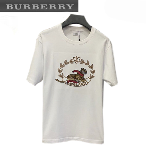 BURBERRY-061315 버버리 화이트 타이거 아플리케 장식 티셔츠 남여공용
