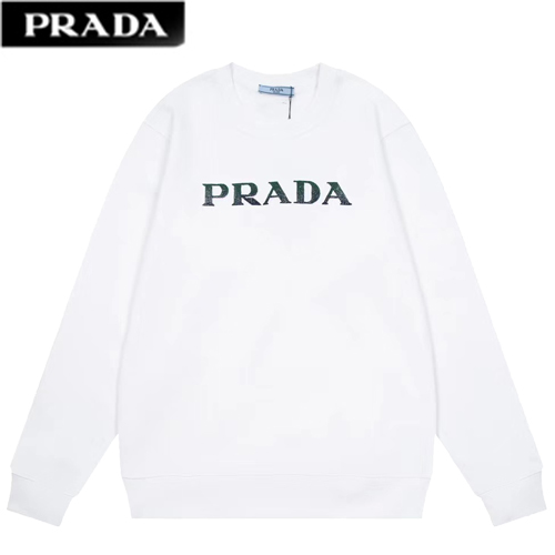 PRADA-110215 프라다 화이트 PRADA 프린트 장식 스웨트셔츠 남여공용