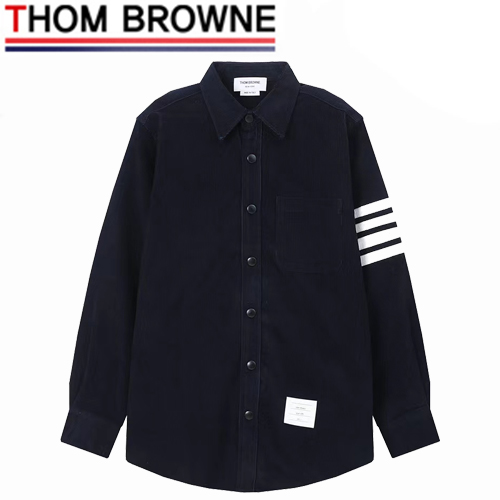 THOM BROWNE-030112 톰 브라운 블랙 스트라이프 장식 셔츠 남여공용