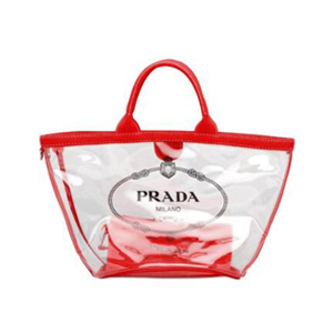 [스페셜오더]PRADA-1BG166 프라다 플렉시글라스 실크스크린 로고 레드 핸드백