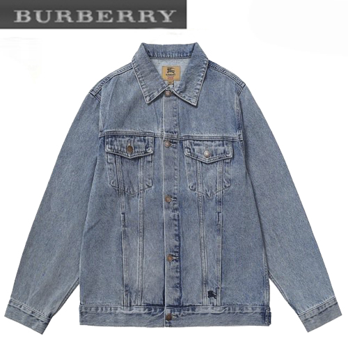 BURBERRY-092015 버버리 블루 아플리케 장식 데님 셔츠 남여공용